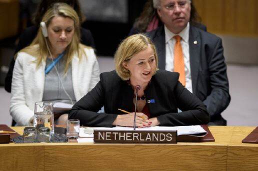 Joke Brandt bij de VN-Veiligheidsraad.