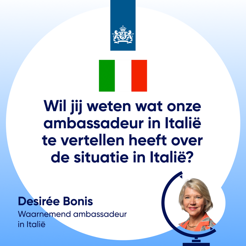 Reisadvies Italië - ambassadeur Désirée Bonis