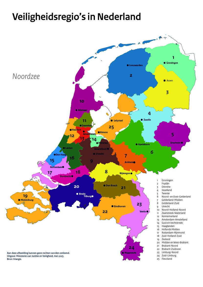 Veiligheidsregio's in Nederland
