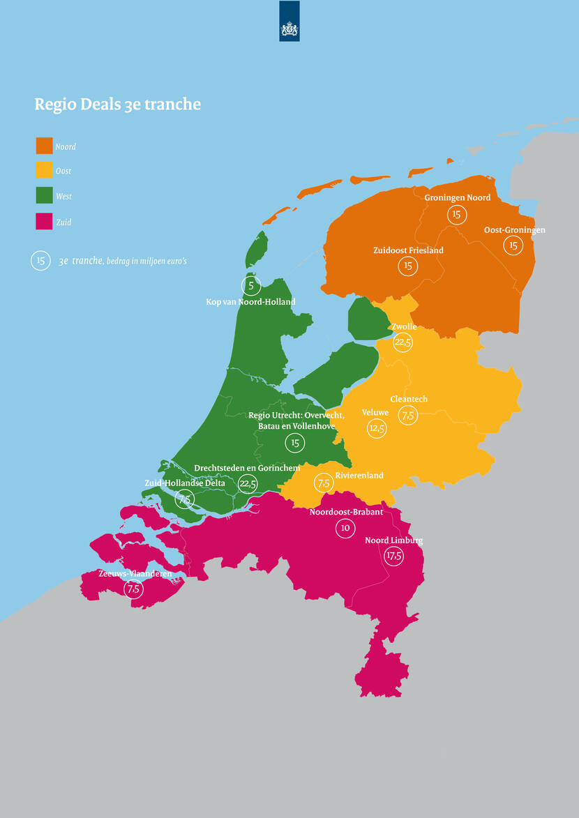 Regiodeals - kaart van Nederland
