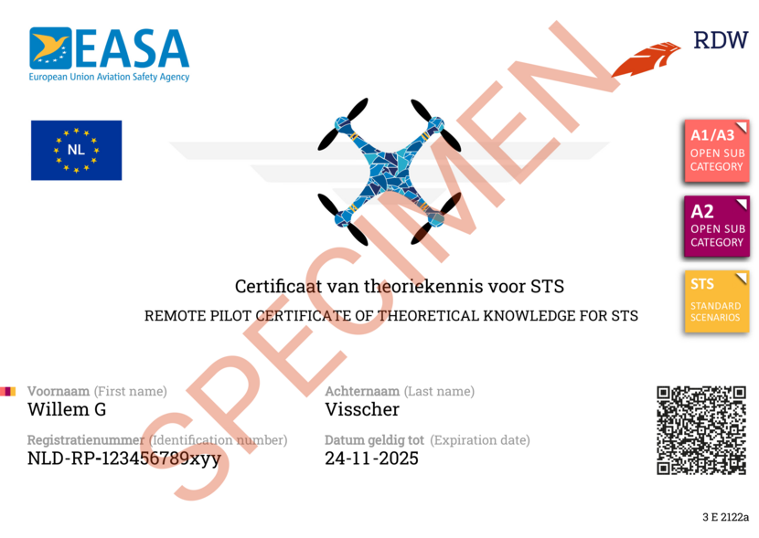 Drone vliegbewijs met theoriekennis voor STS.
