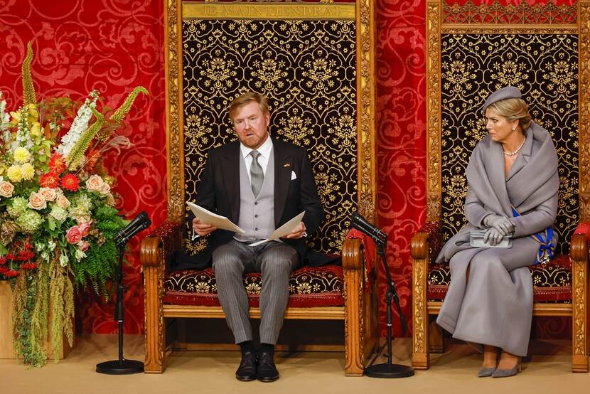 Koning Willem Alexander leest de troonrede voor